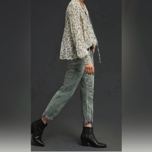 Anthropologie Pilcro The Wanderer Corduroy Barrel Pants Size 27 Light Gray Boho - Picture 10 of 16